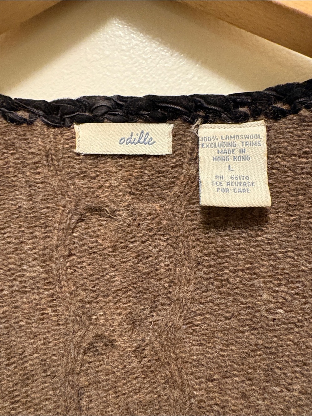 Odille Brown Black Cable-Knit Velvet Women's Cardigan Sweater - Picture 2 of 6